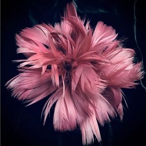 Rose Pink Feather Fascinator Hair Clip Accessory  Many more colors available!
